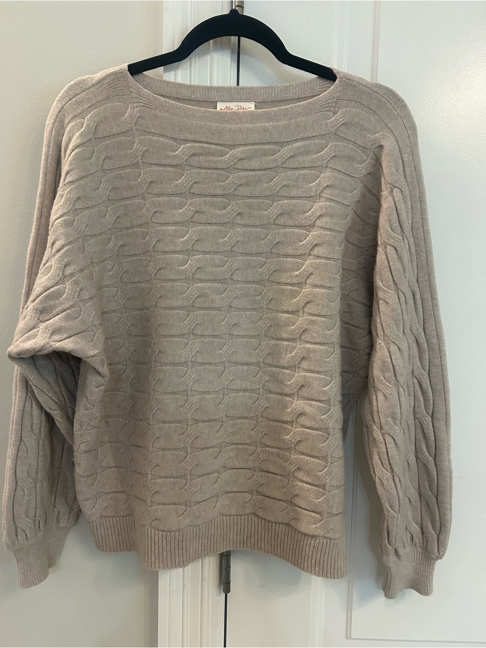 Neutral Taupe Cable Crewneck Sweater by Ann Taylor?